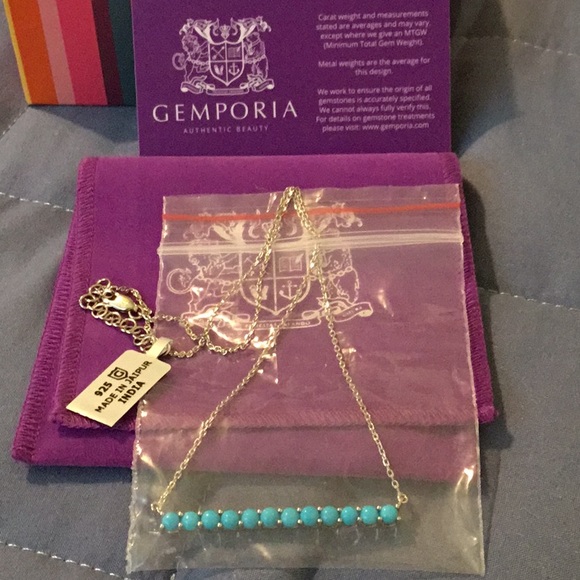 NWT Gemporia Natural Cabochon Natural Robbins Egg Turquoise Necklace - Picture 5 of 15